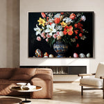 Floral 1074 Canvas Art 18" x 24" / 45 x 60 cm / Black