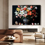 Floral 1074 Canvas Art 60 x 40 cm / Black