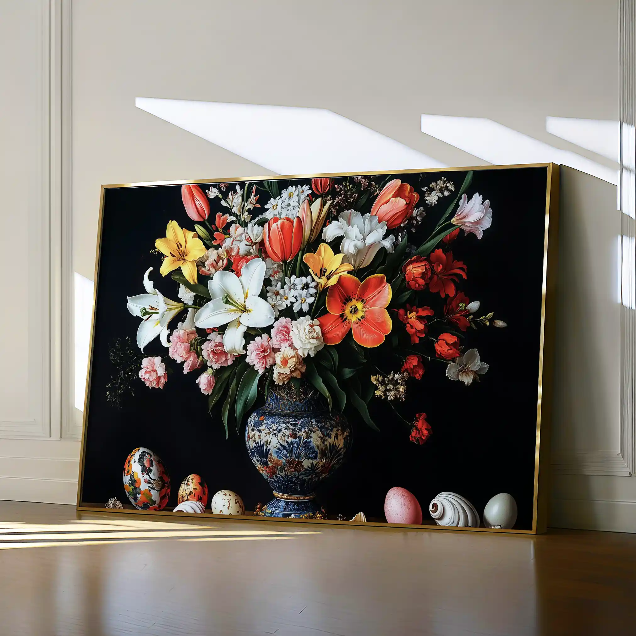 Floral 1074 Canvas Art 60 x 40 cm / Black