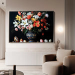 Floral 1074 Canvas Art 60 x 40 cm / Black