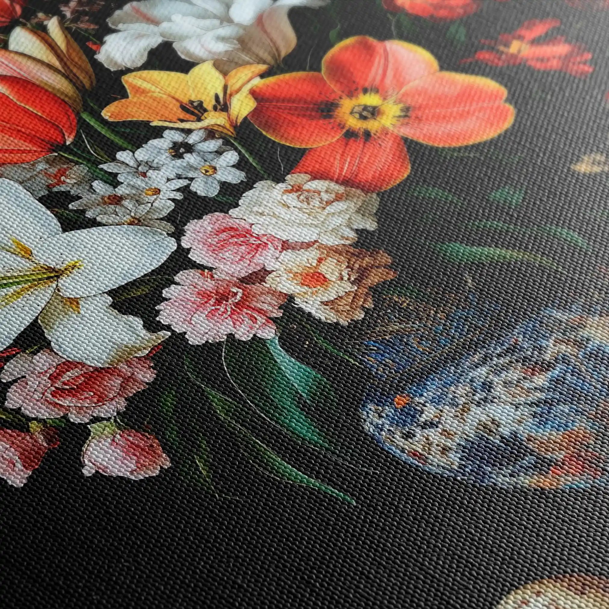 Floral 1074 Canvas Art 60 x 40 cm / Black