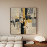 Abstract 1075 Canvas Art 16" x 16" / 40 x 40 cm / Black