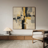 Abstract 1075 Canvas Art 16" x 16" / 40 x 40 cm / Black