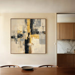 Abstract 1075 Canvas Art 16" x 16" / 40 x 40 cm / Black