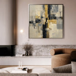Abstract 1075 Canvas Art 16" x 16" / 40 x 40 cm / Black