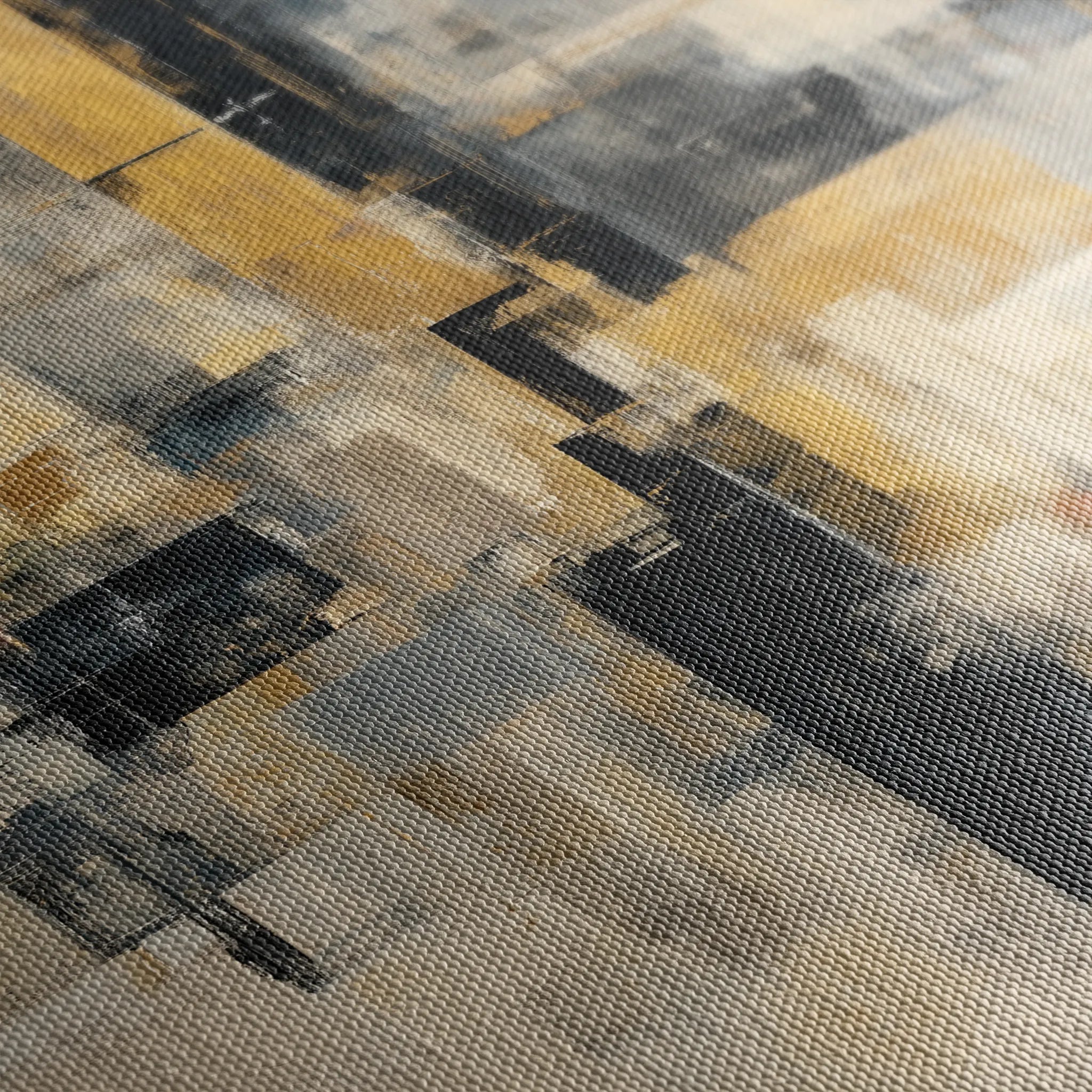 Abstract 1075 Canvas Art 16" x 16" / 40 x 40 cm / Black