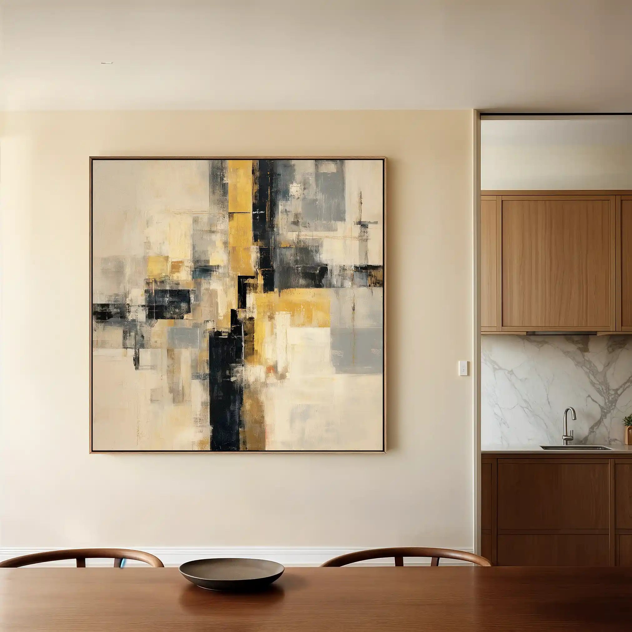 Abstract 1075 Canvas Art 60 x 60 cm / Black