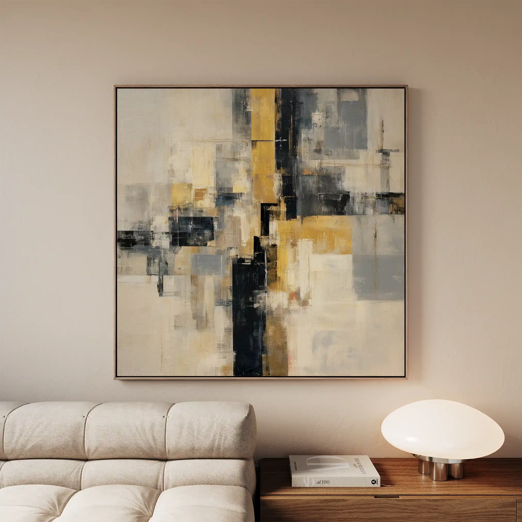 Abstract 1075 Canvas Art 60 x 60 cm / Black
