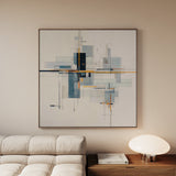 Abstract 1076 Canvas Art 16" x 16" / 40 x 40 cm / Black