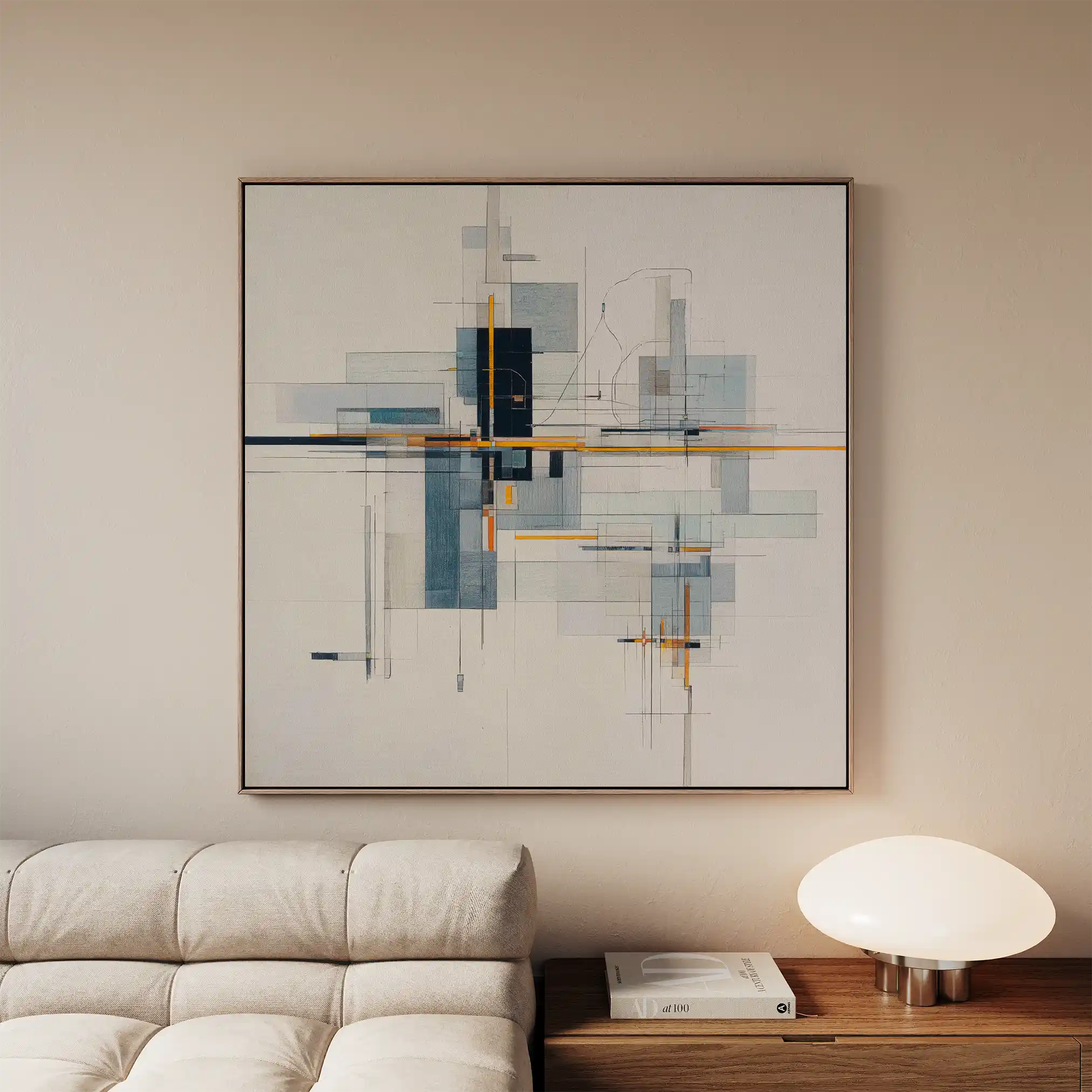 Abstract 1076 Canvas Art 60 x 60 cm / Black
