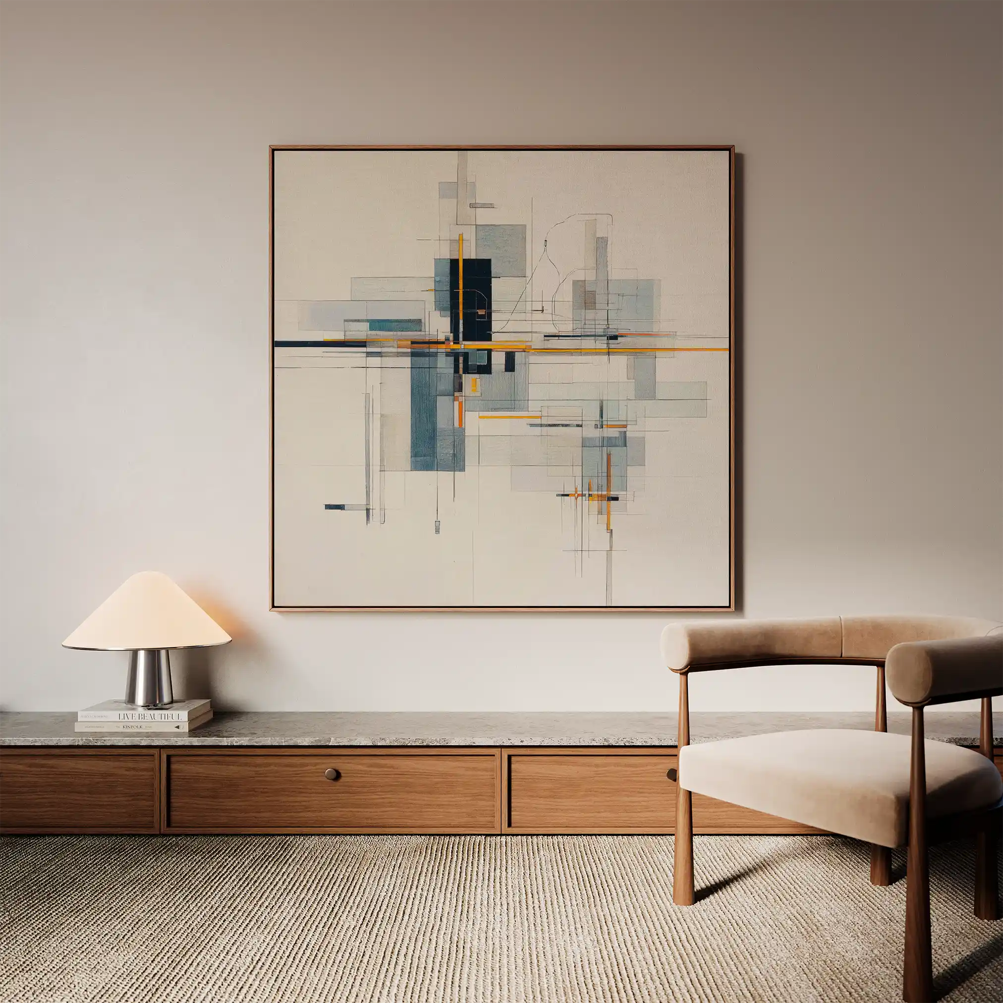 Abstract 1076 Canvas Art 60 x 60 cm / Black