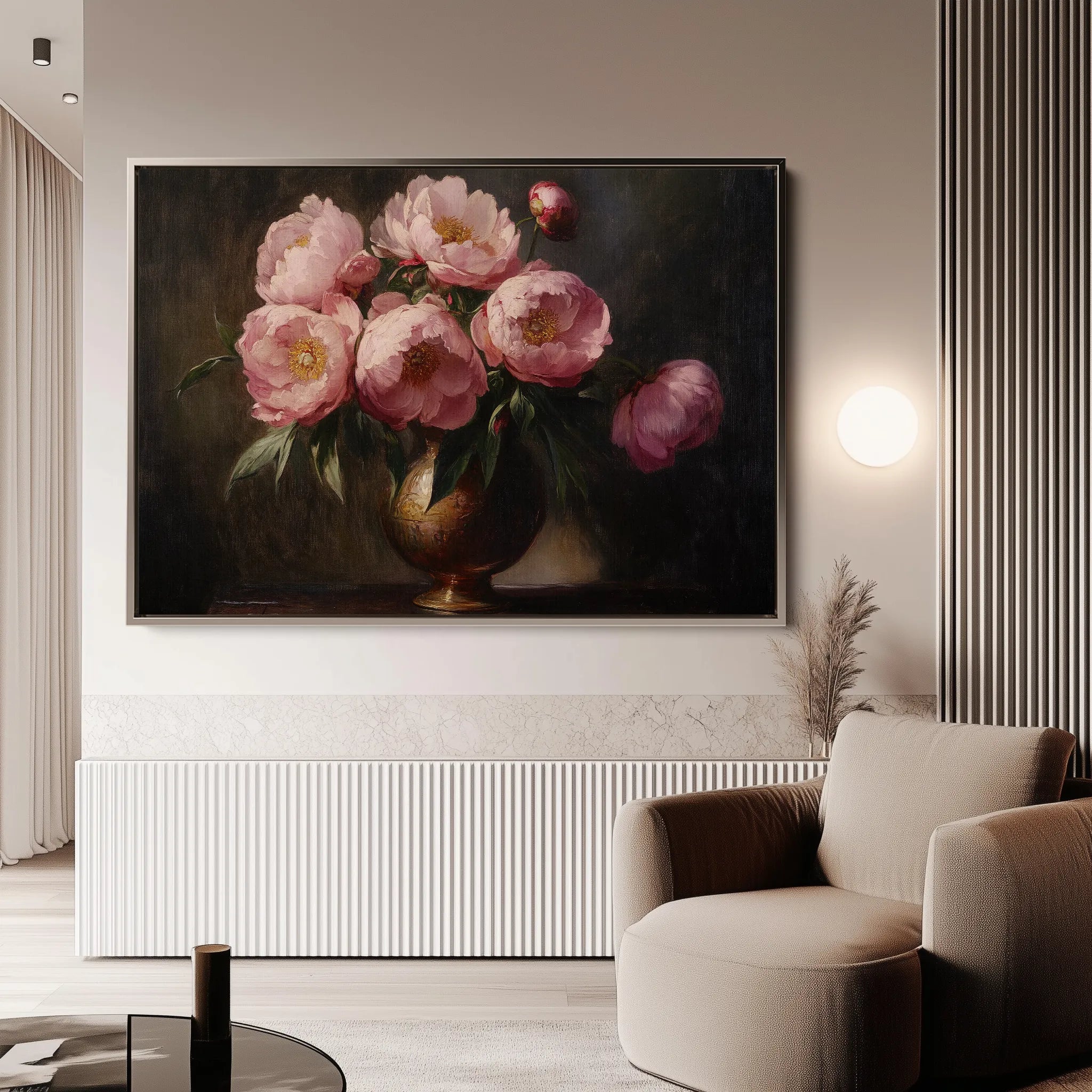 Floral 1076 Canvas Art 18" x 24" / 45 x 60 cm / Black