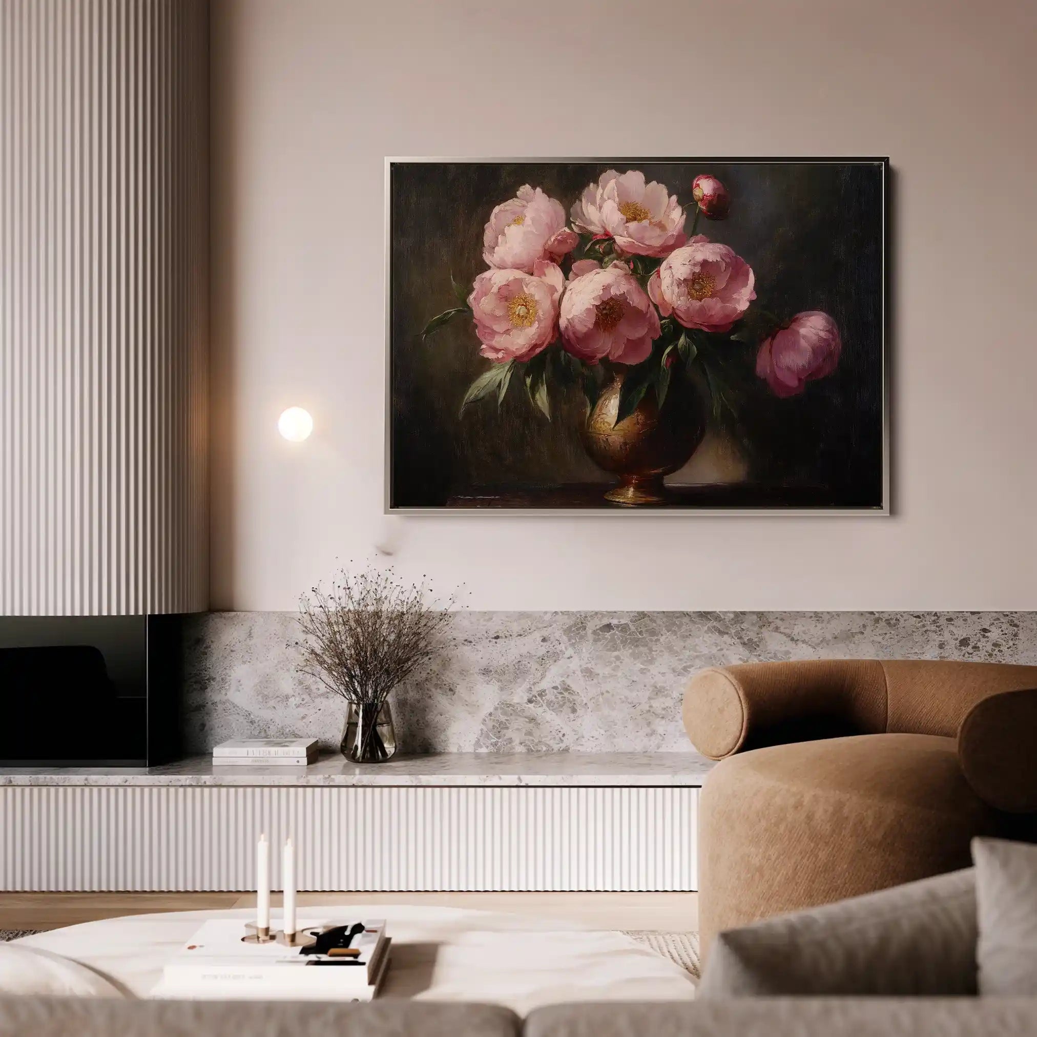Floral 1076 Canvas Art 60 x 40 cm / Black