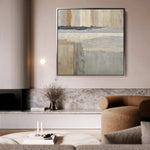 Abstract 1077 Canvas Art 16" x 16" / 40 x 40 cm / Black