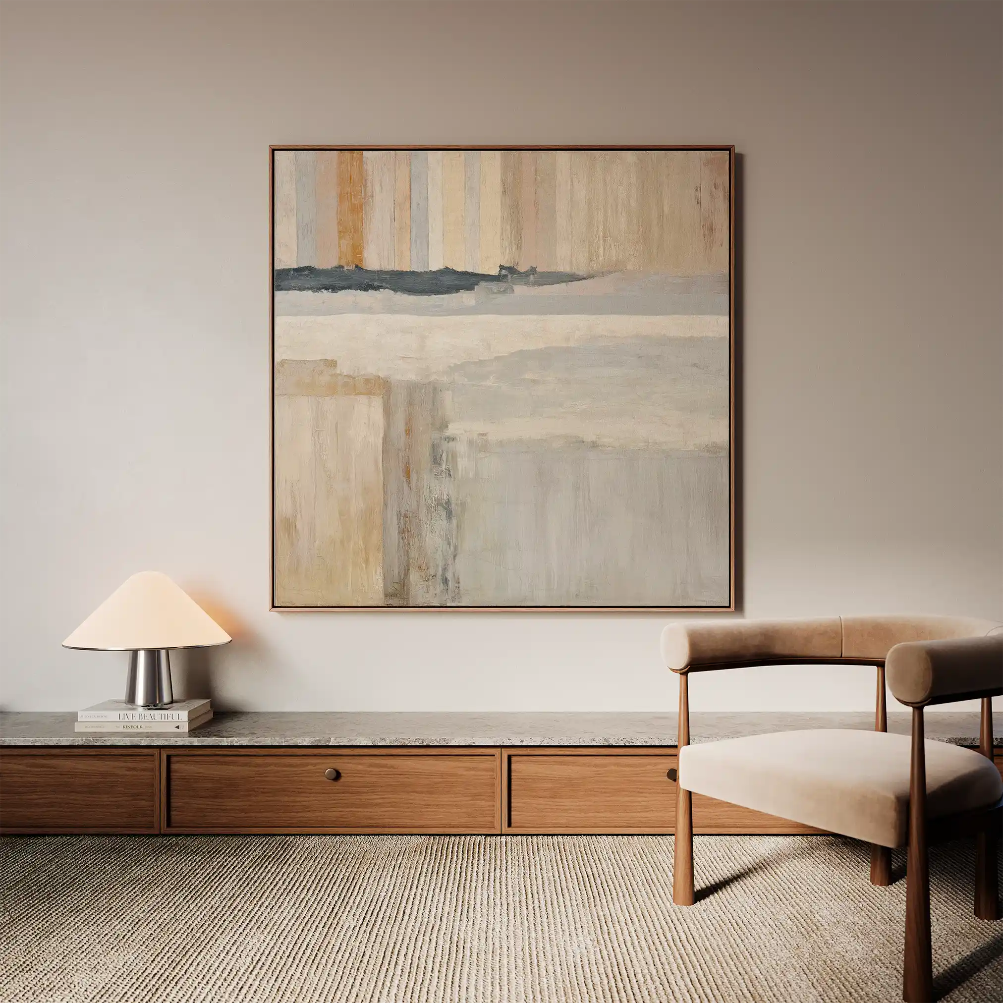 Abstract 1077 Canvas Art 60 x 60 cm / Black