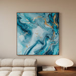 Abstract 1078 Canvas Art 16" x 16" / 40 x 40 cm / Black