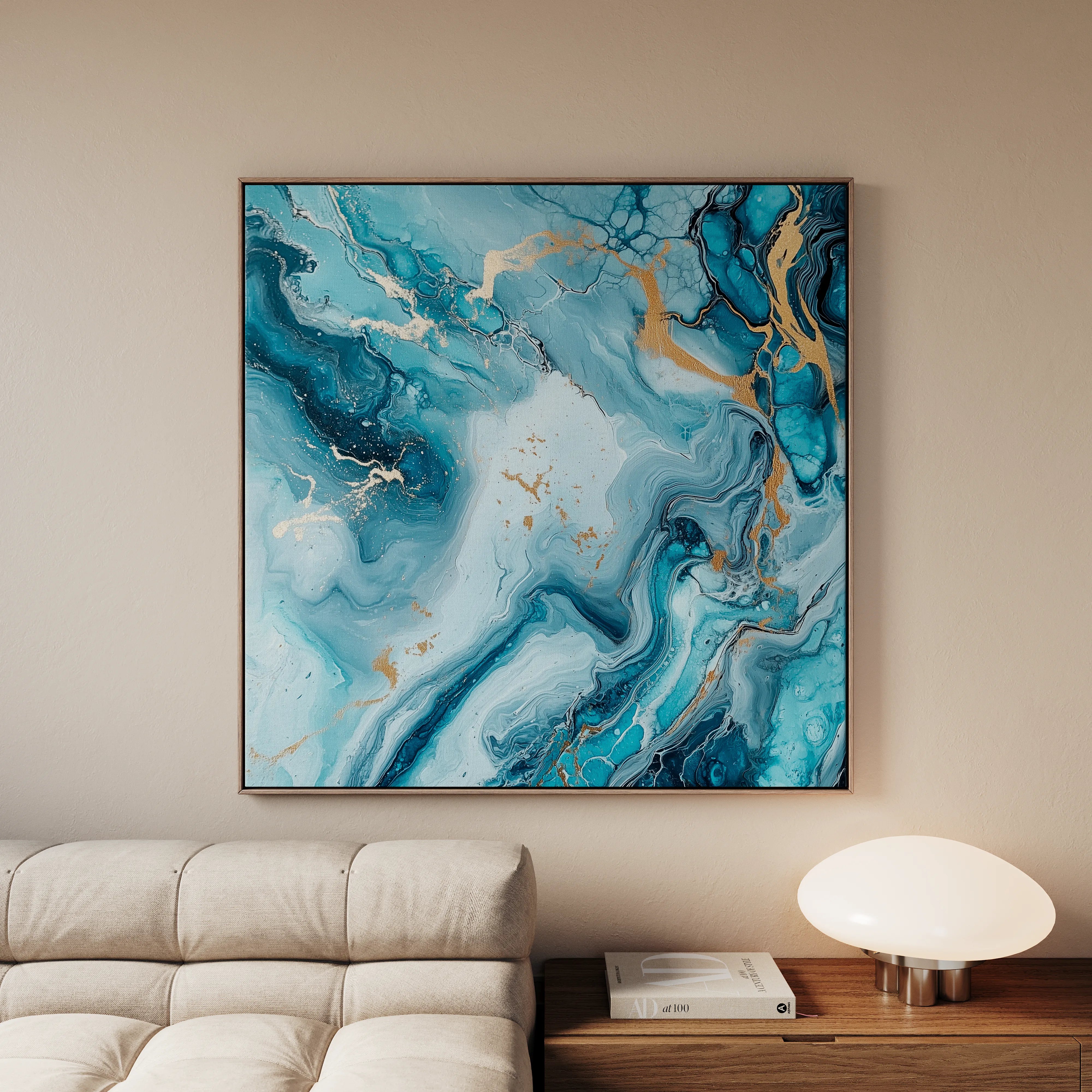 Abstract 1078 Canvas Art 16" x 16" / 40 x 40 cm / Black