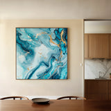 Abstract 1078 Canvas Art 16" x 16" / 40 x 40 cm / Black