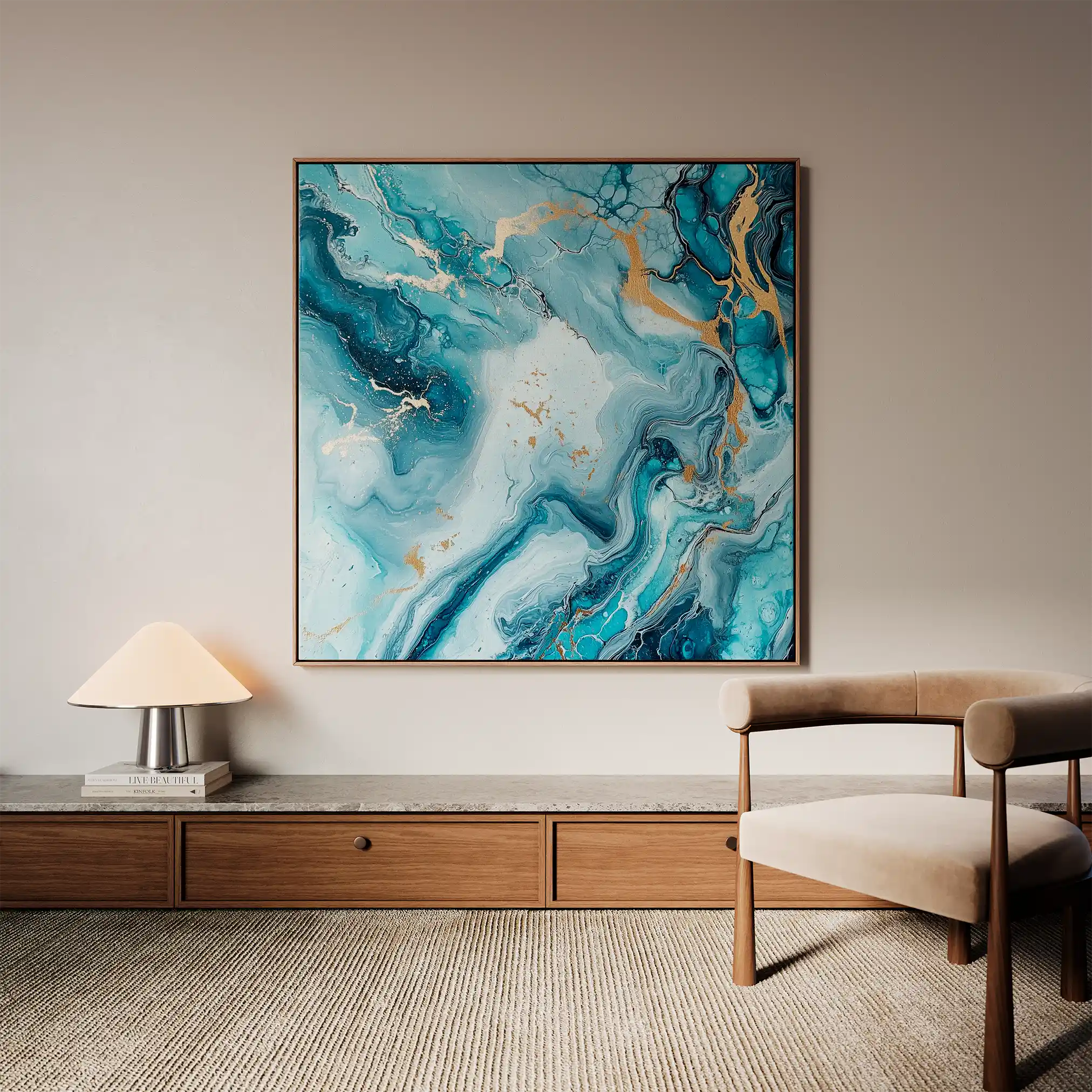 Abstract 1078 Canvas Art 60 x 60 cm / Black