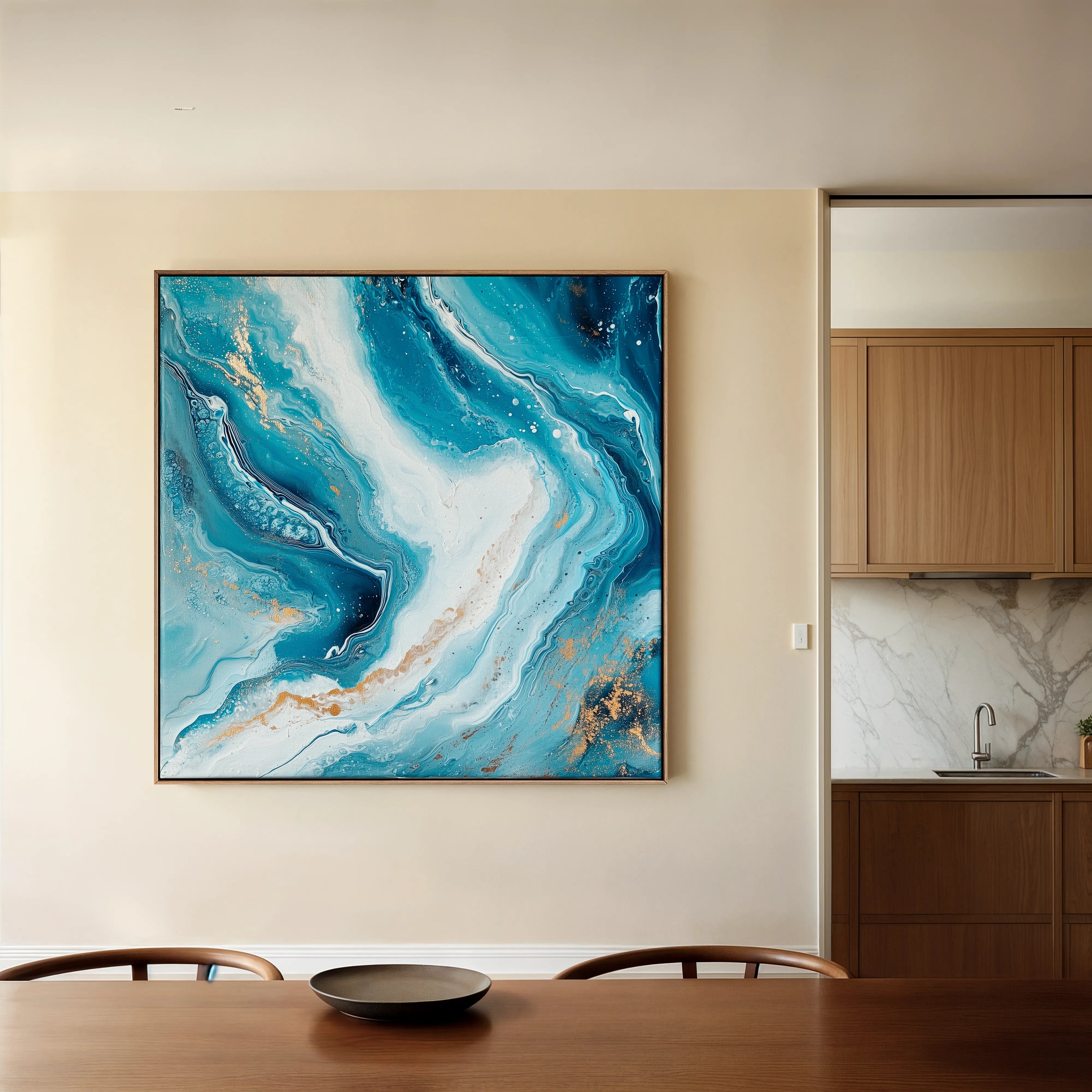 Abstract 1079 Canvas Art 16" x 16" / 40 x 40 cm / Black