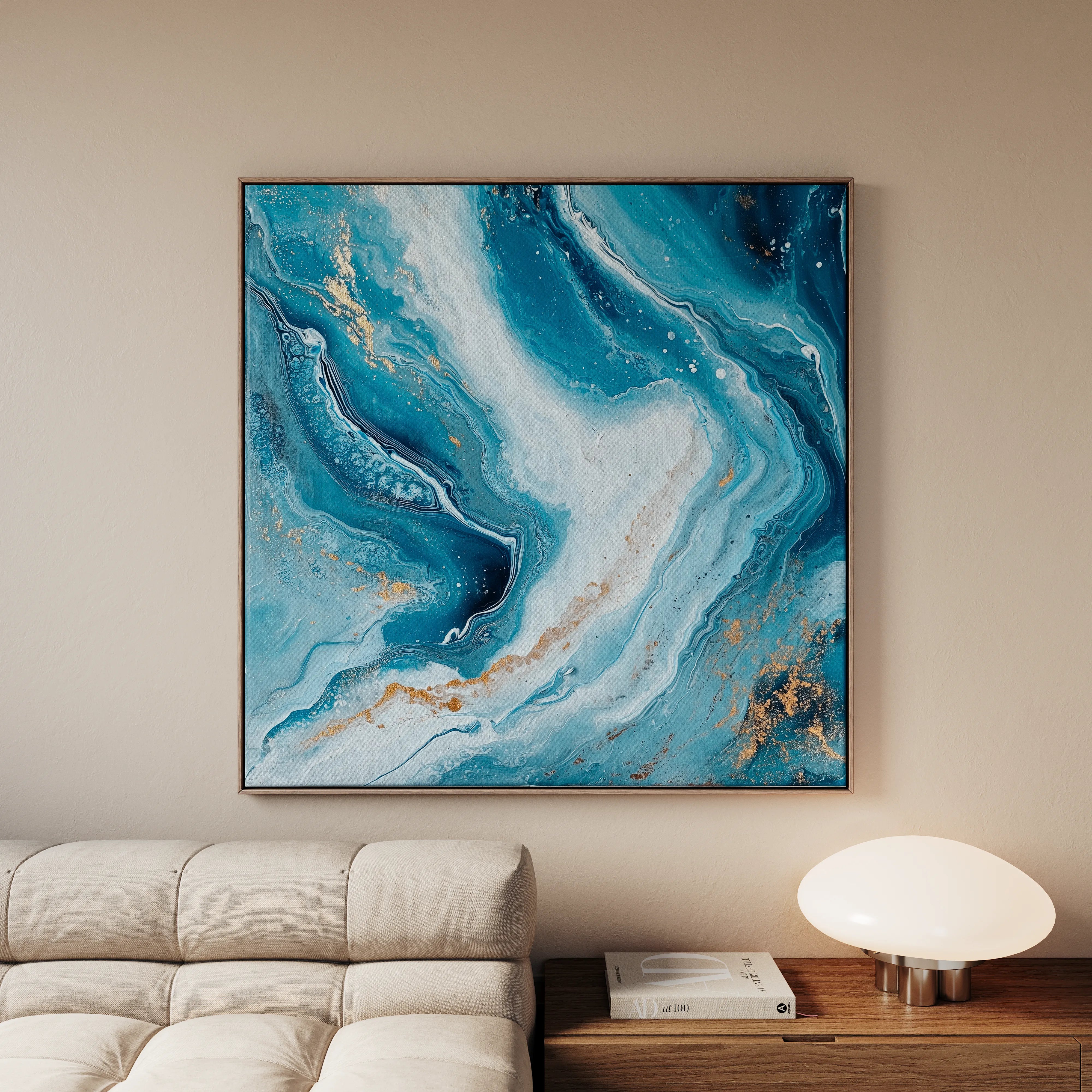 Abstract 1079 Canvas Art 16" x 16" / 40 x 40 cm / Black
