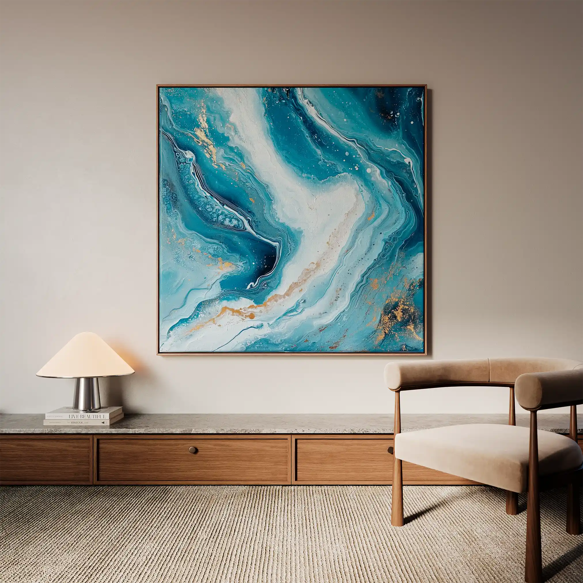 Abstract 1079 Canvas Art 60 x 60 cm / Black