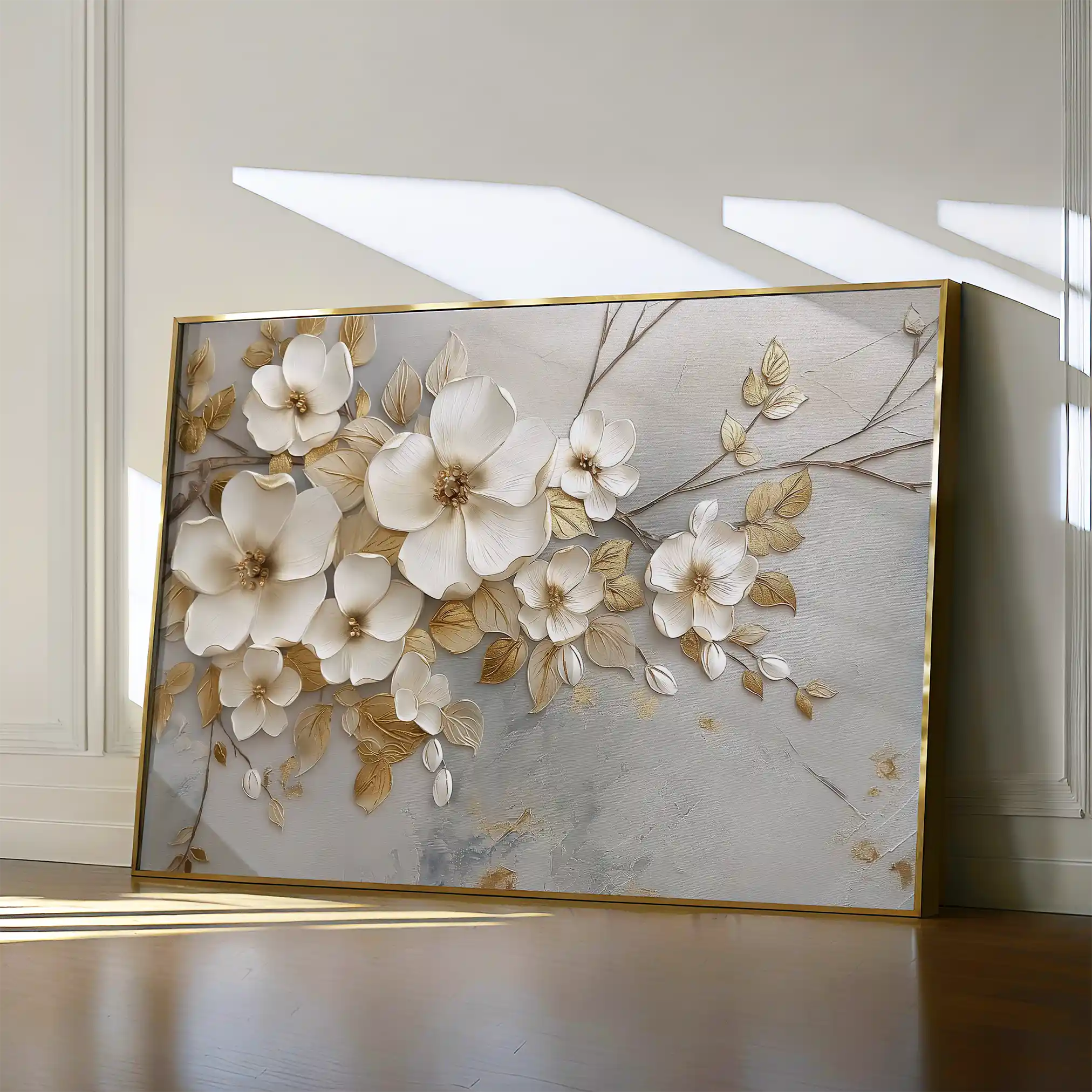 Floral 108 Canvas Art 18" x 24" / 45 x 60 cm / Black