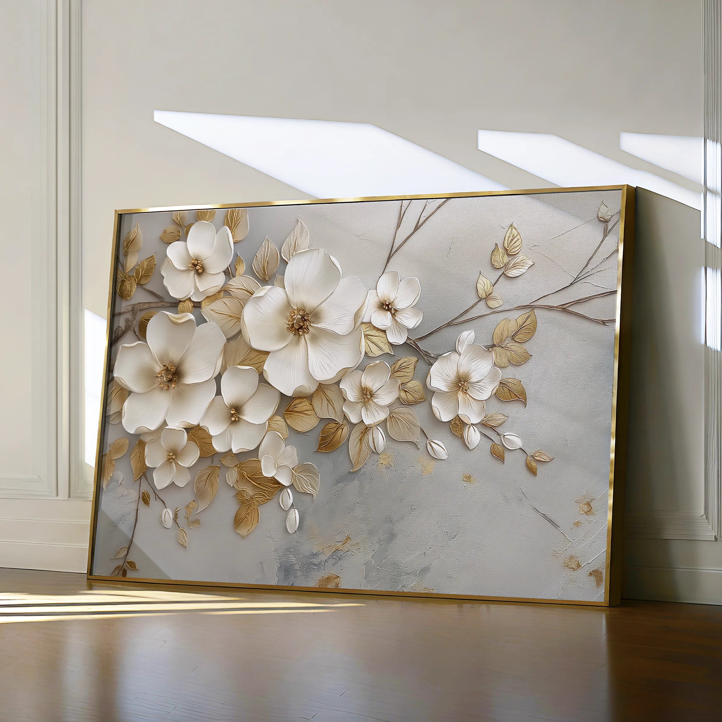 Floral 108 Canvas Art 18" x 24" / 45 x 60 cm / Black