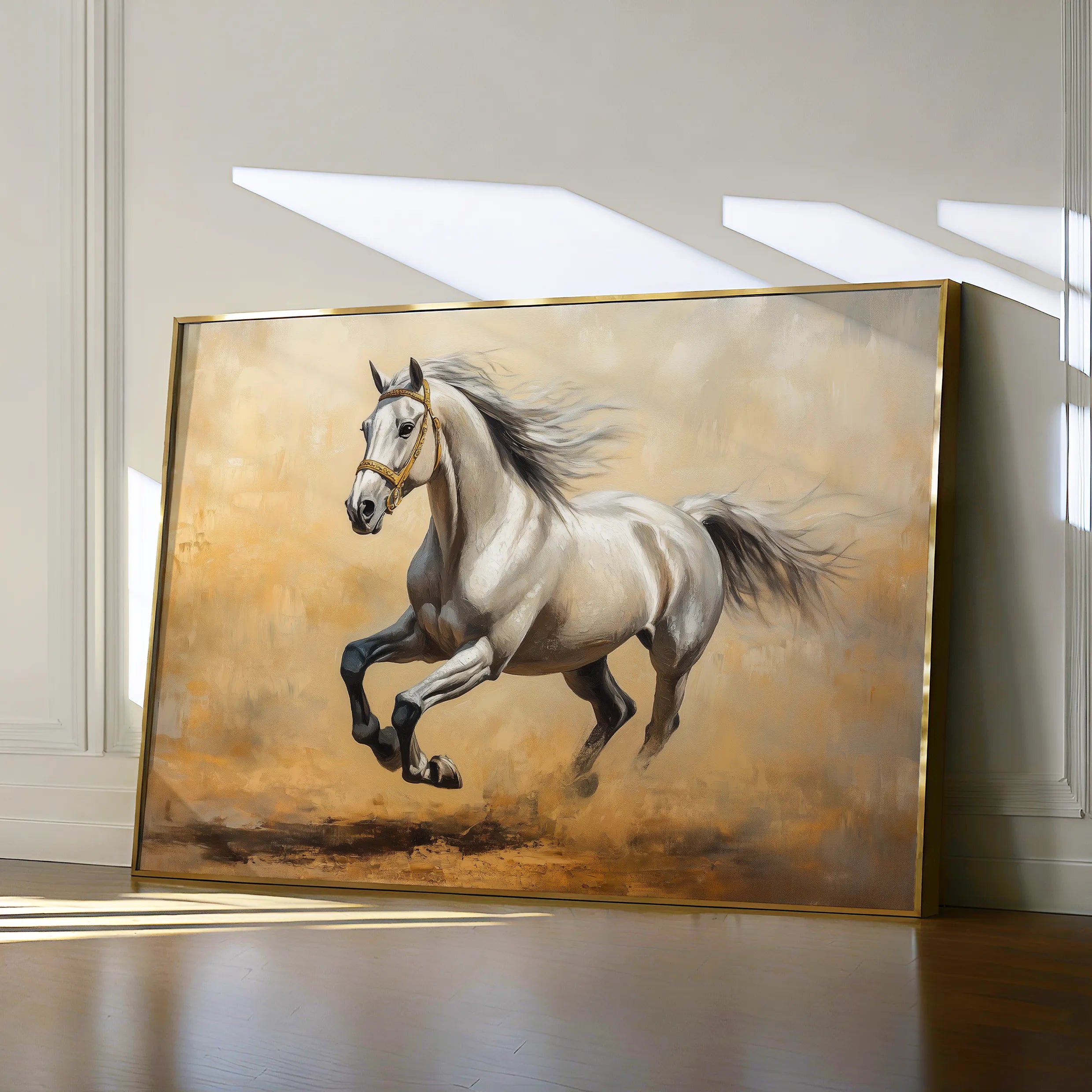 Horses 108 Canvas Art 18" x 24" / 45 x 60 cm / Black