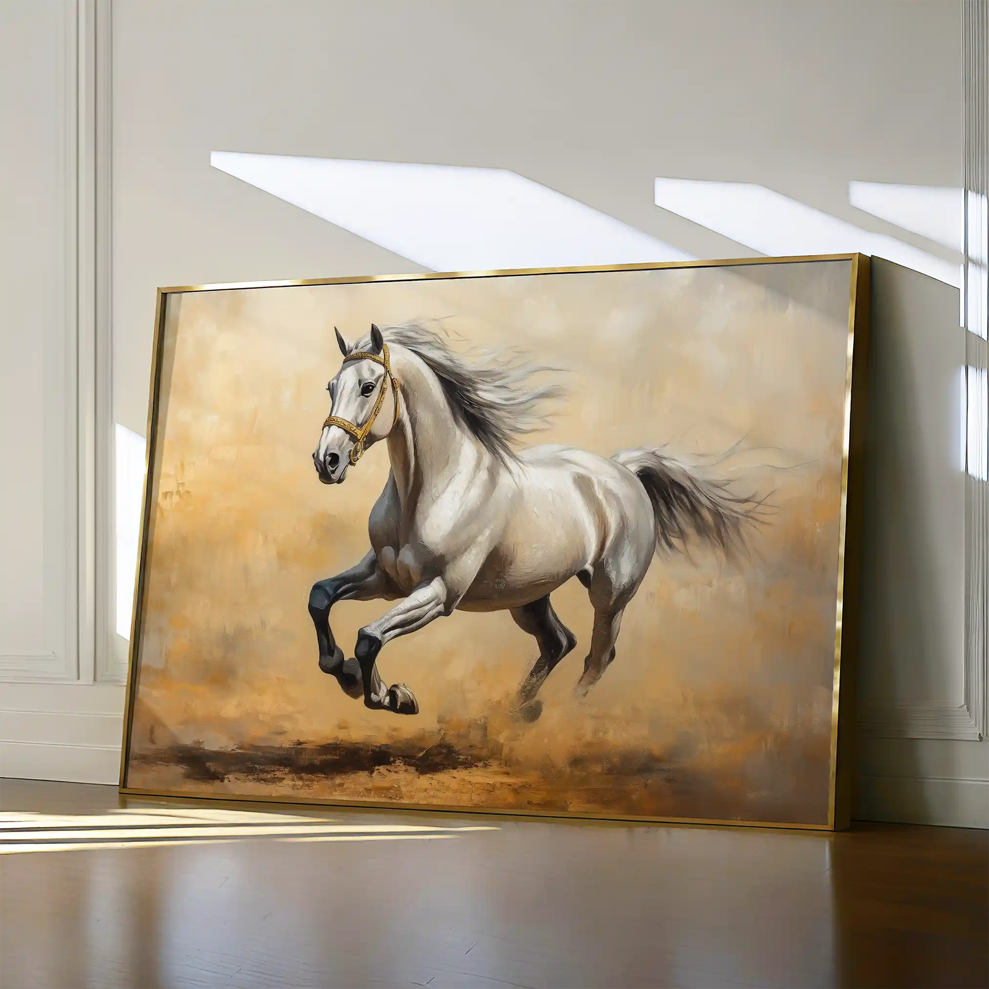 Horses 108 Canvas Art 60 x 40 cm / Black