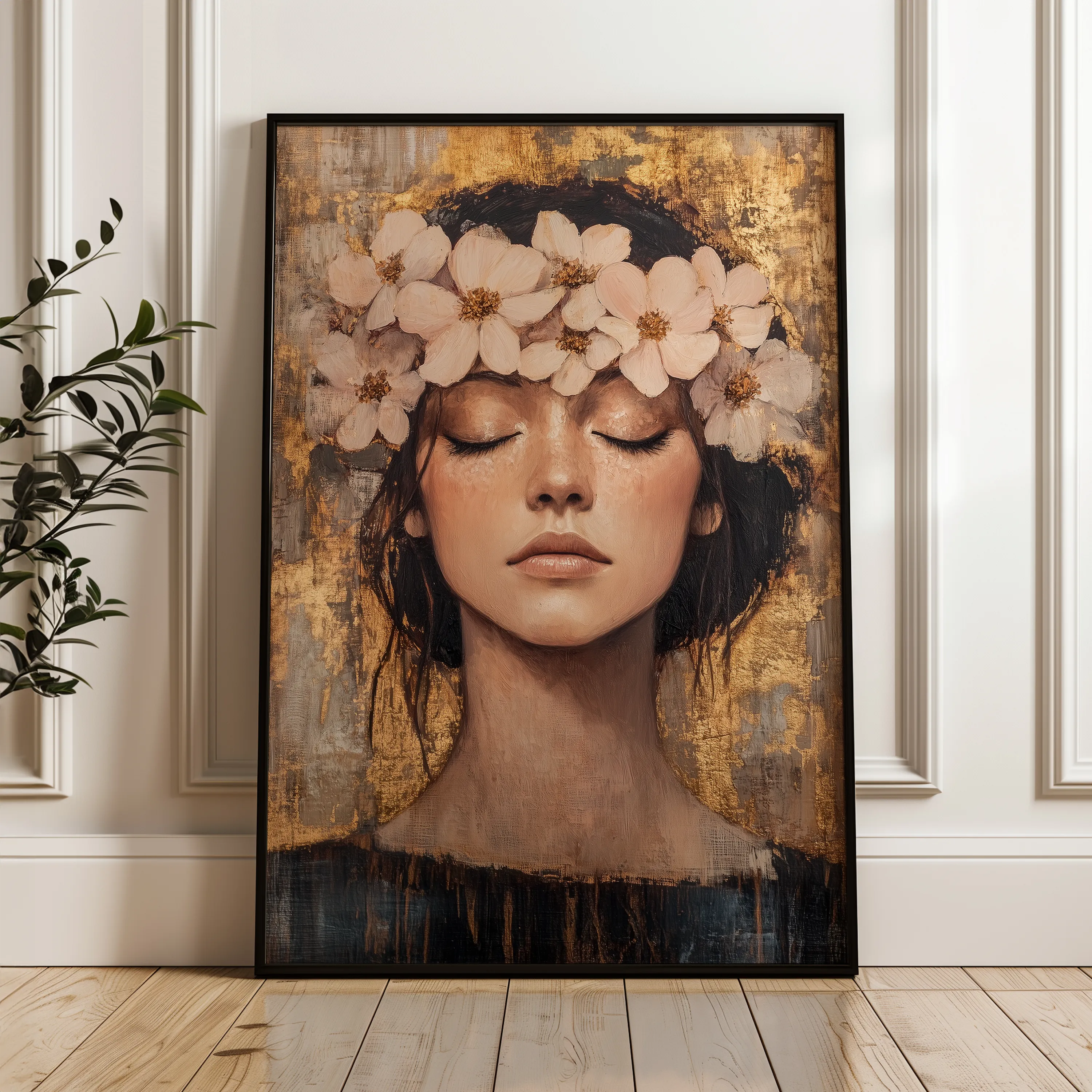 Portrait 108 Canvas Art 18" x 24" / 45 x 60 cm / Black
