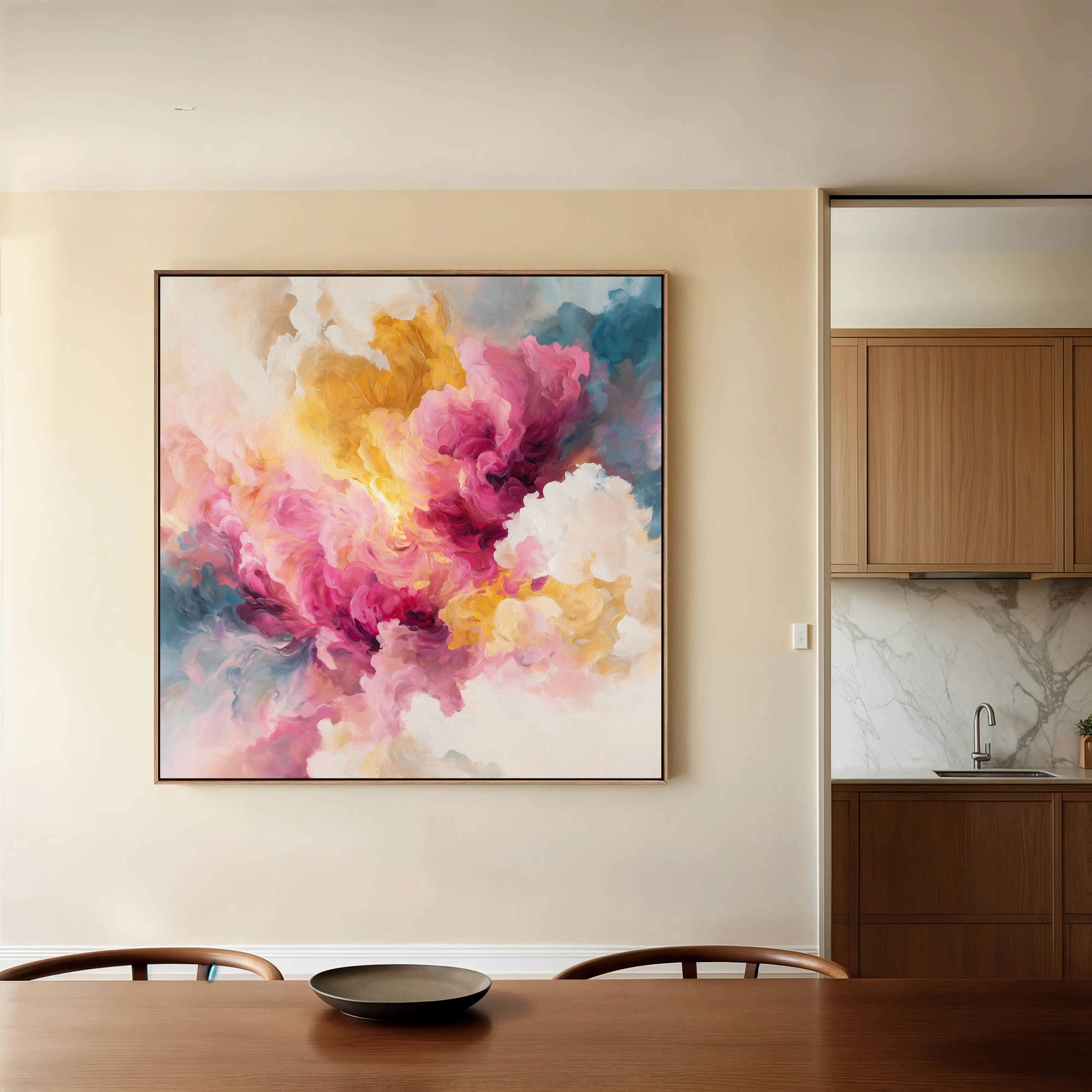 Abstract 1080 Canvas Art 16" x 16" / 40 x 40 cm / Black