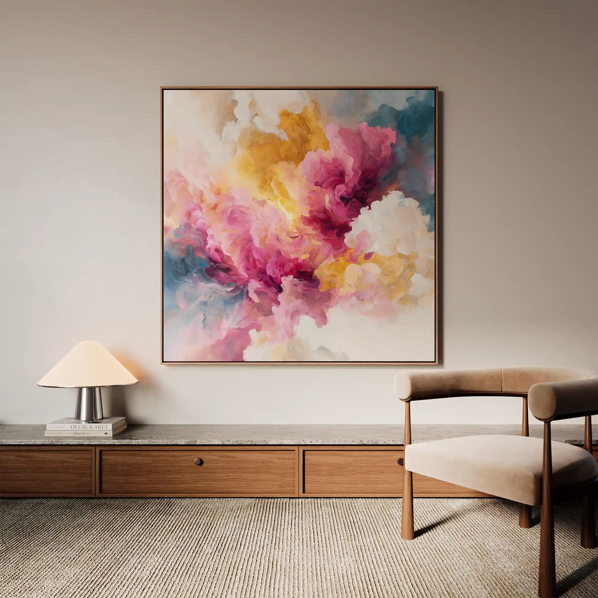 Abstract 1080 Canvas Art 60 x 60 cm / Black
