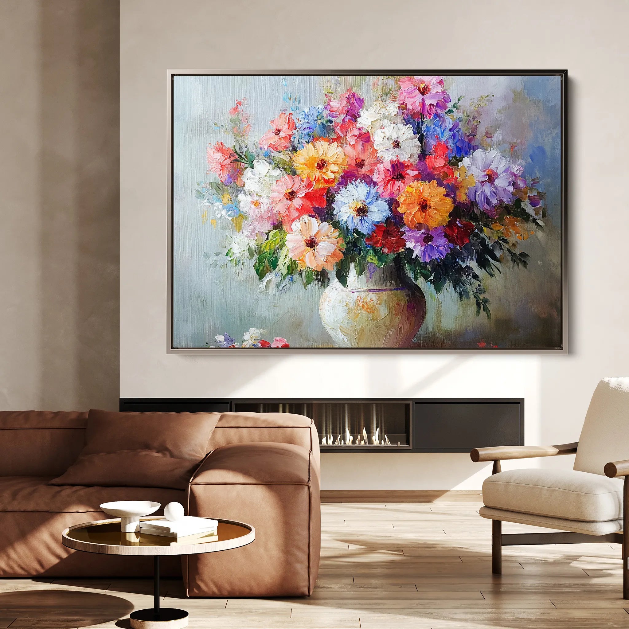 Floral 1080 Canvas Art 18" x 24" / 45 x 60 cm / Black