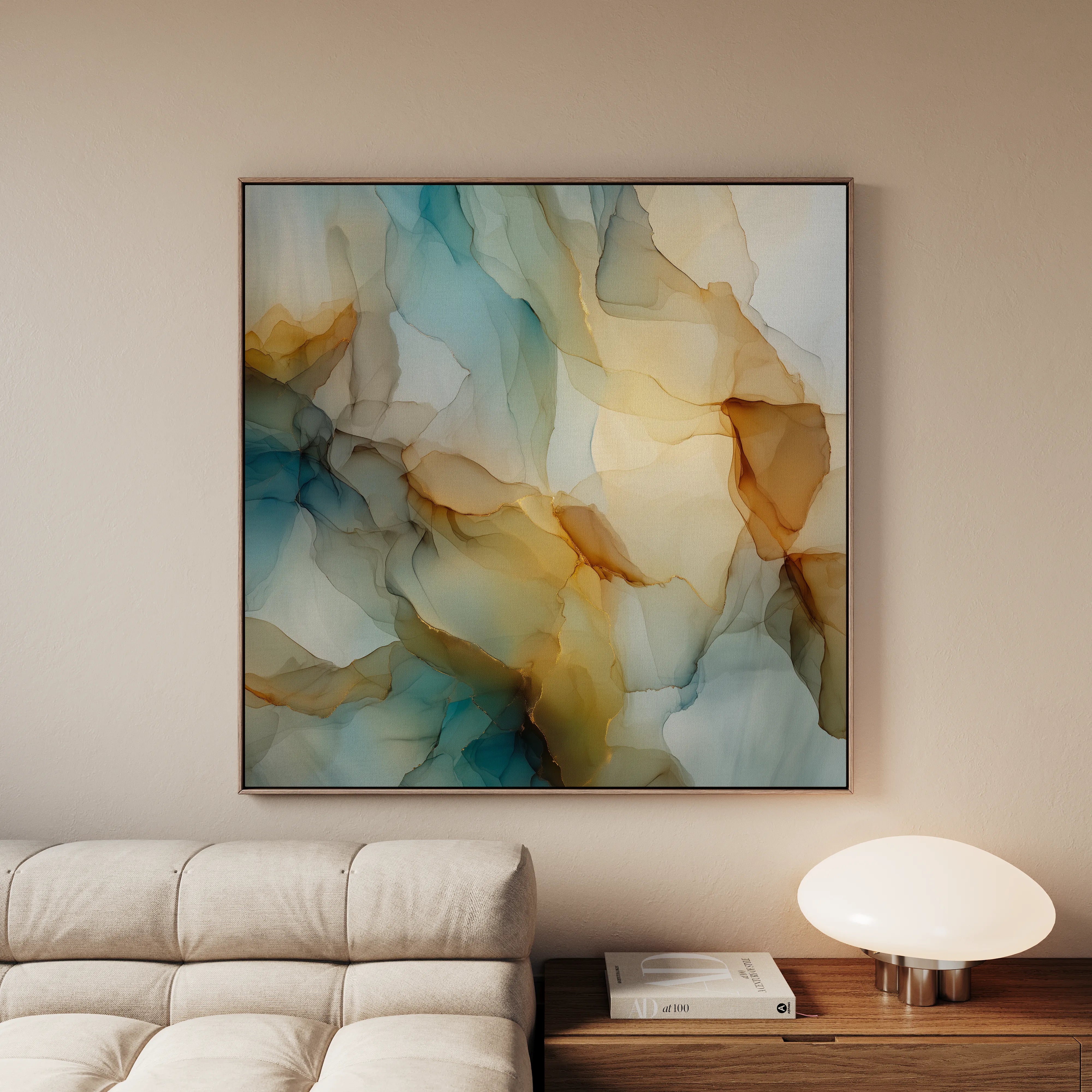 Abstract 1081 Canvas Art 16" x 16" / 40 x 40 cm / Black
