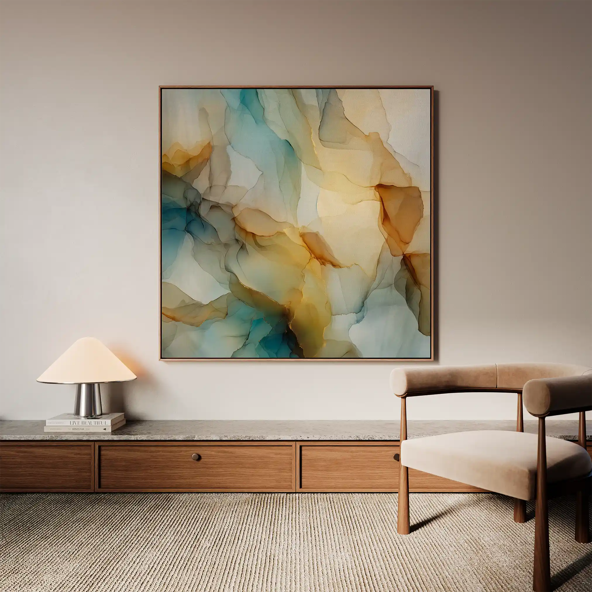 Abstract 1081 Canvas Art 60 x 60 cm / Black
