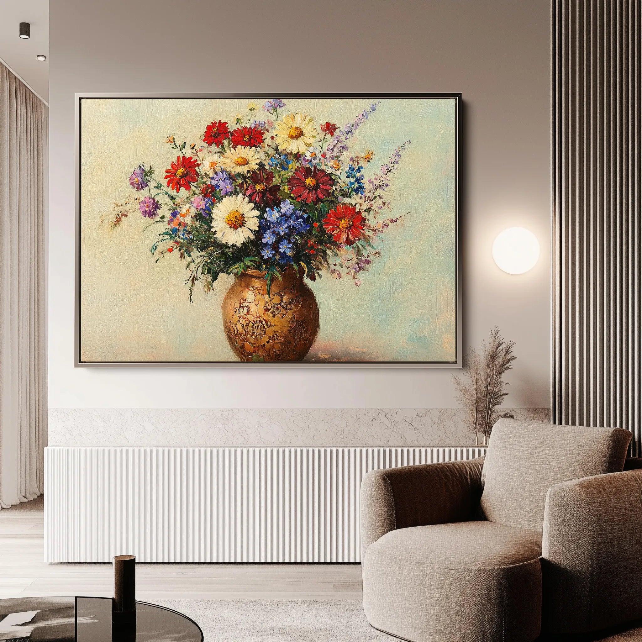Floral 1081 Canvas Art 18" x 24" / 45 x 60 cm / Black
