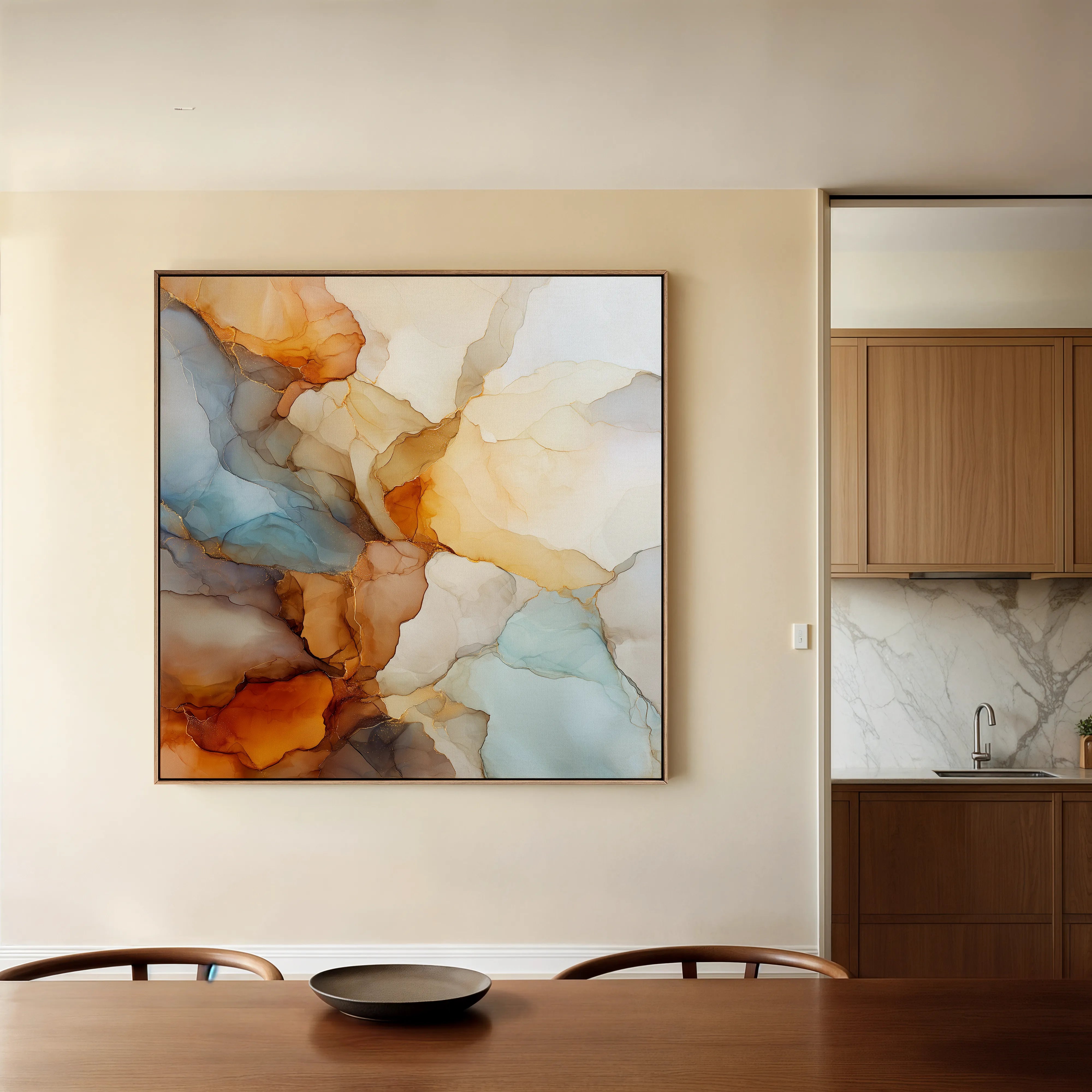 Abstract 1082 Canvas Art 16" x 16" / 40 x 40 cm / Black