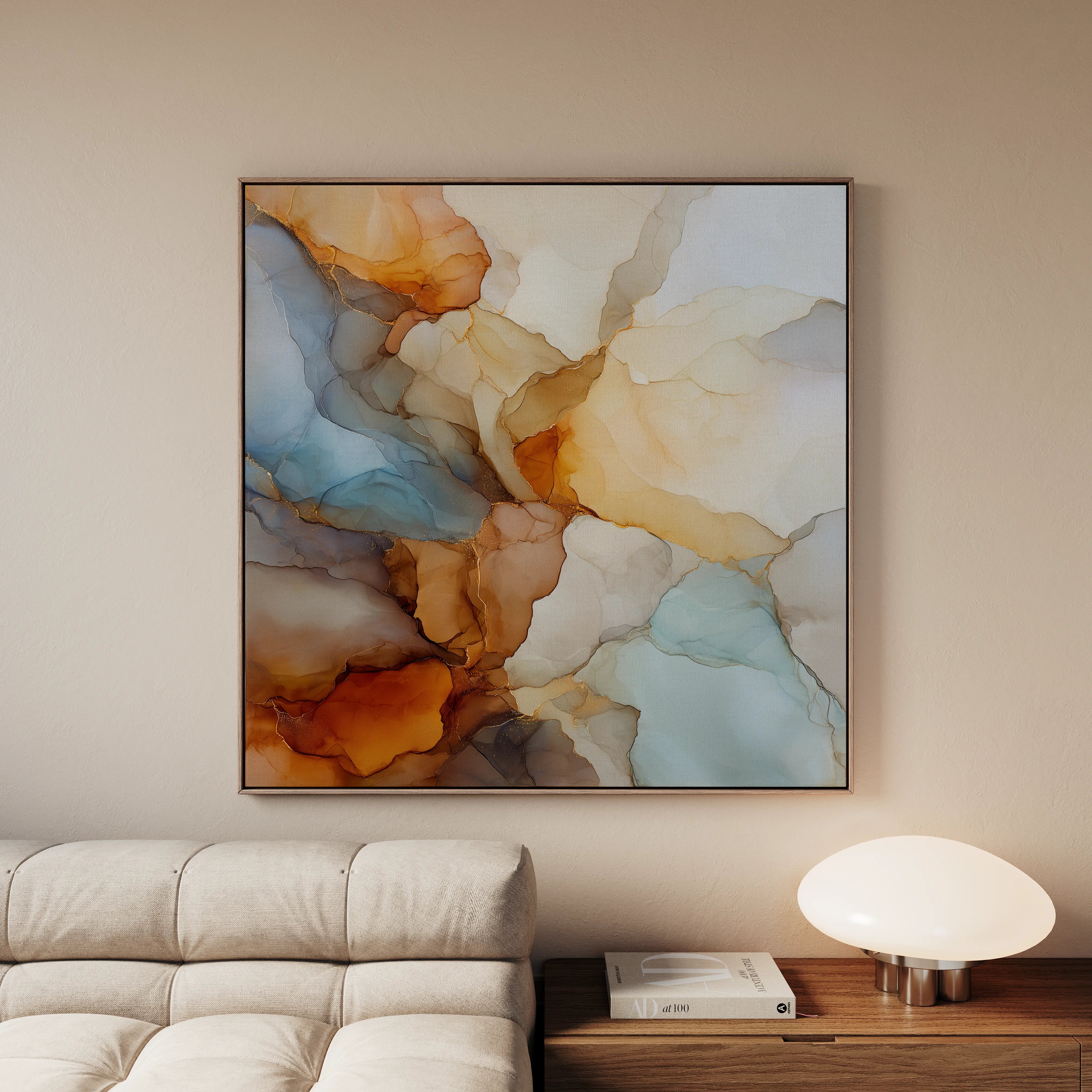 Abstract 1082 Canvas Art 16" x 16" / 40 x 40 cm / Black