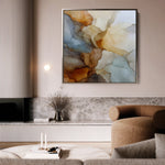 Abstract 1082 Canvas Art 16" x 16" / 40 x 40 cm / Black