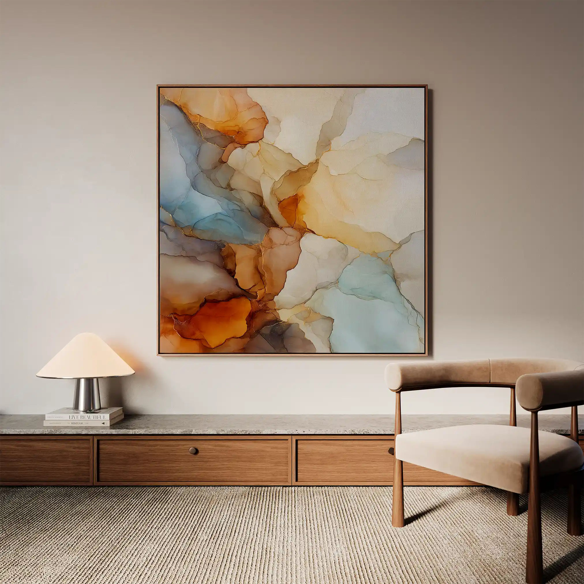 Abstract 1082 Canvas Art 60 x 60 cm / Black