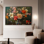 Floral 1082 Canvas Art 18" x 24" / 45 x 60 cm / Black