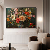 Floral 1082 Canvas Art 18" x 24" / 45 x 60 cm / Black