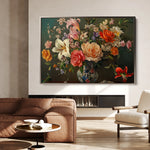 Floral 1082 Canvas Art 18" x 24" / 45 x 60 cm / Black
