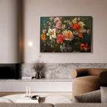 Floral 1082 Canvas Art 18" x 24" / 45 x 60 cm / Black