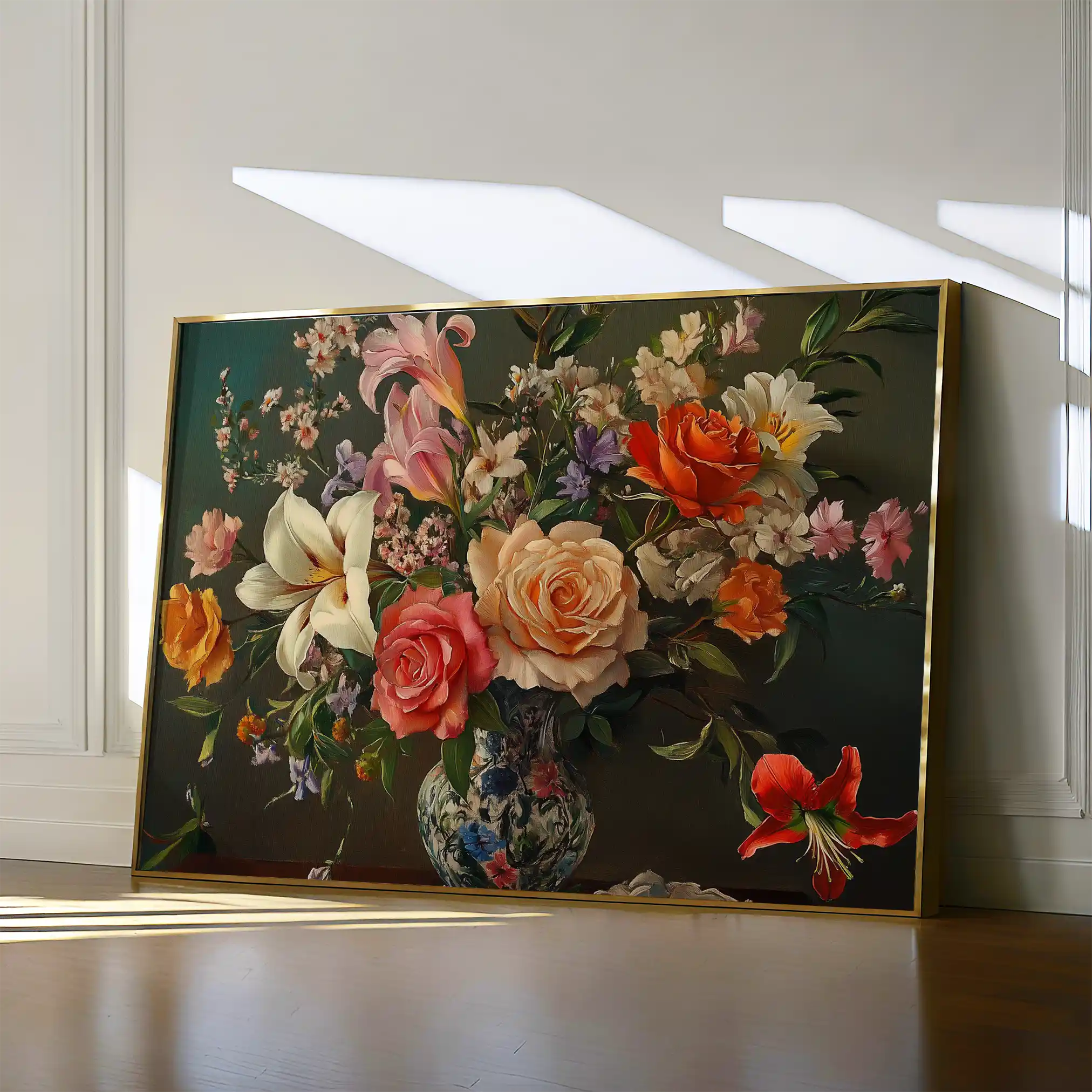 Floral 1082 Canvas Art 60 x 40 cm / Black