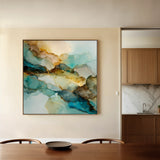 Abstract 1083 Canvas Art 16" x 16" / 40 x 40 cm / Black