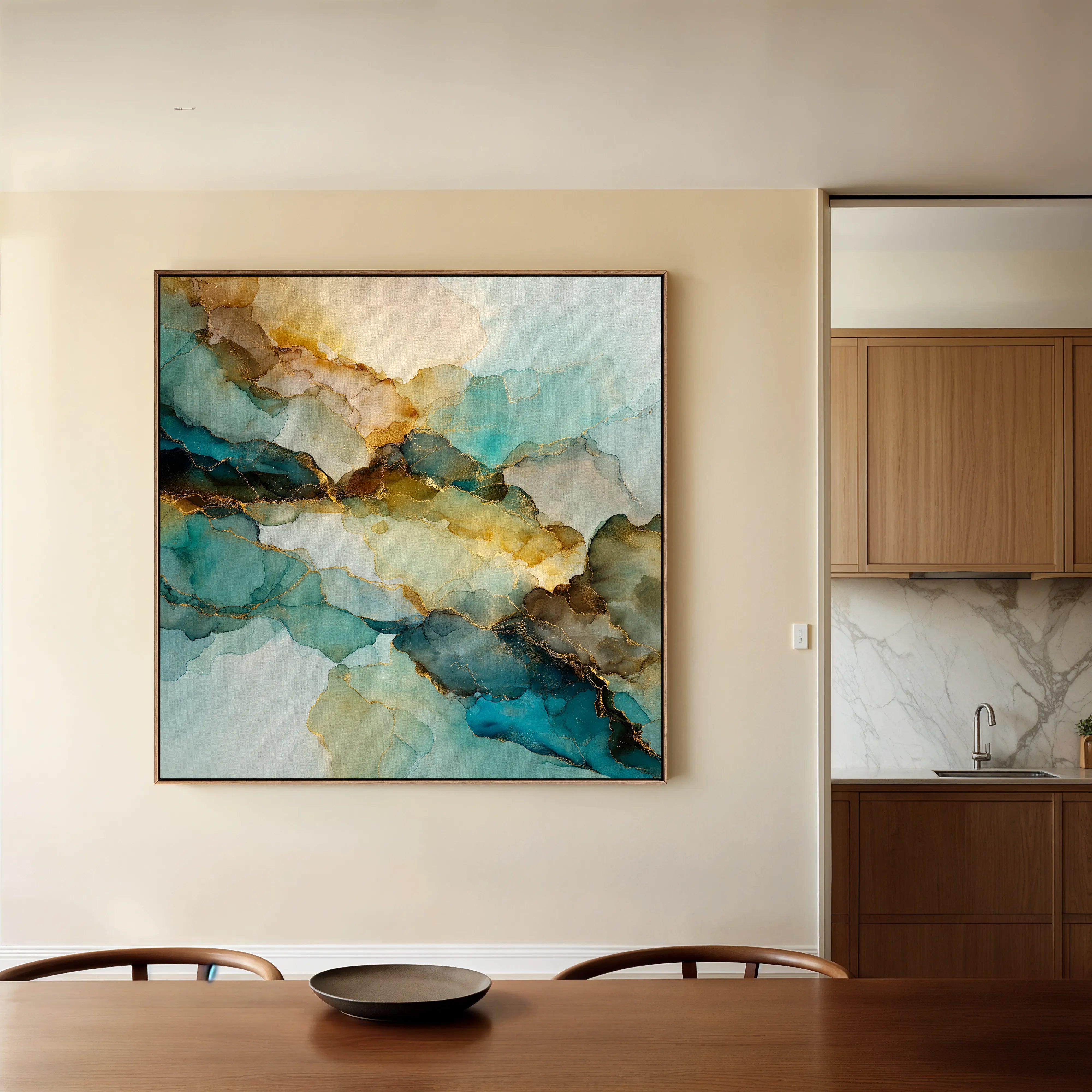 Abstract 1083 Canvas Art 16" x 16" / 40 x 40 cm / Black