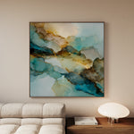 Abstract 1083 Canvas Art 16" x 16" / 40 x 40 cm / Black