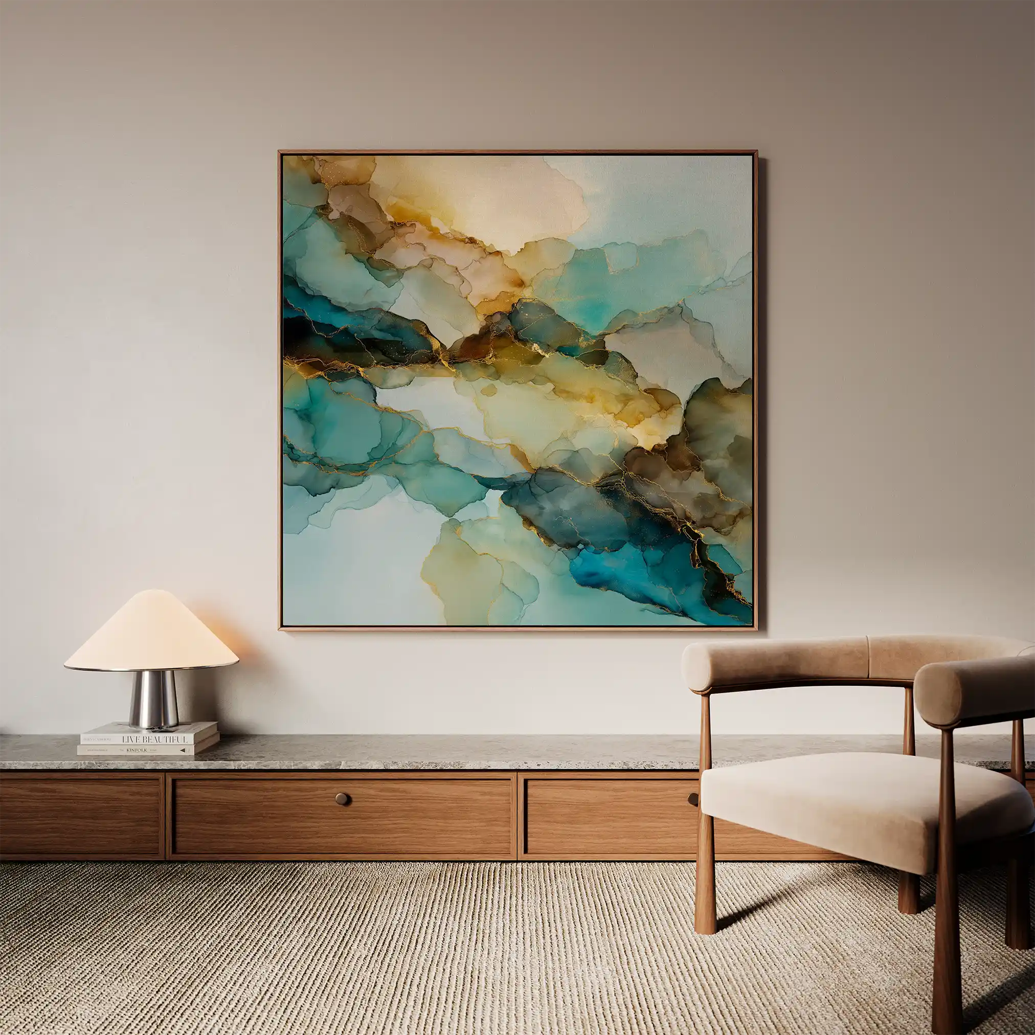 Abstract 1083 Canvas Art 60 x 60 cm / Black